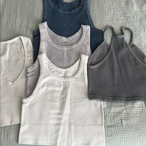 Bridget Assorted Ribbed Tank Tops in Navy, Gray, and White